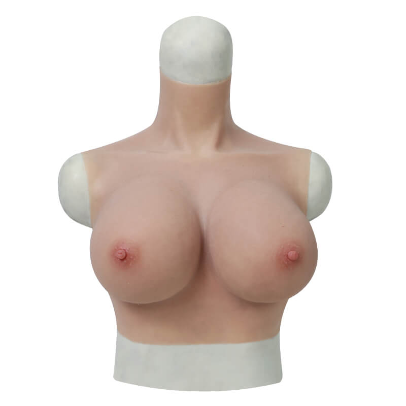 May Realistic Silicone Mask + F Cup Silicone Breast Forms + Curly Long Wig - JF006