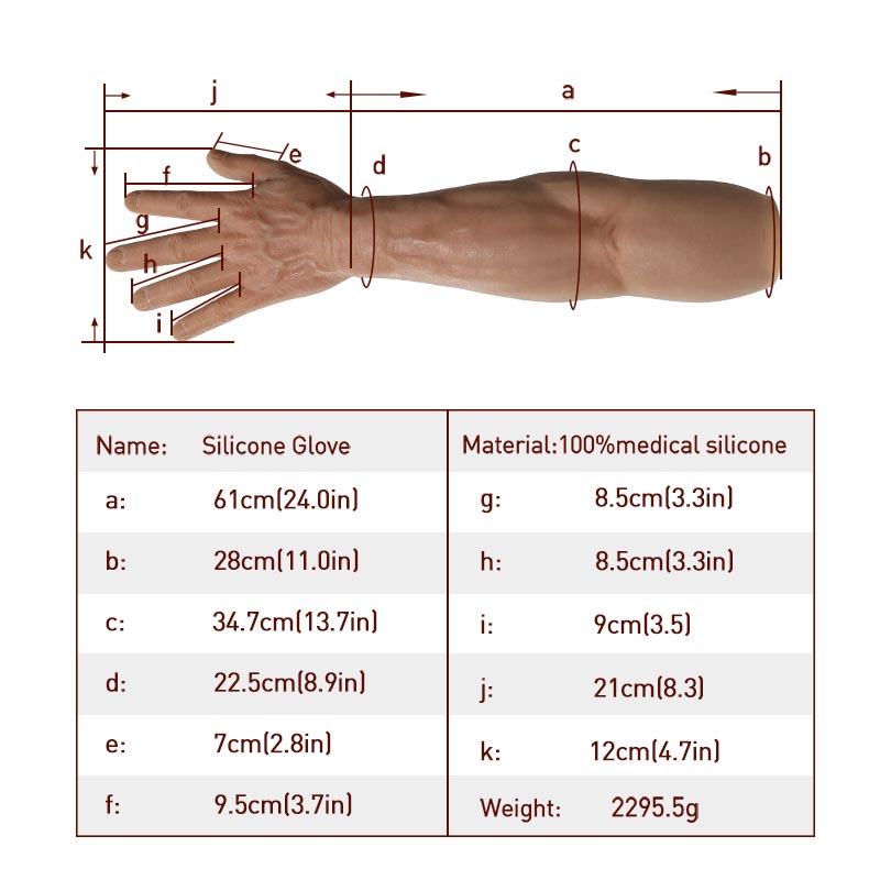 Realistic Silicone Male Gloves