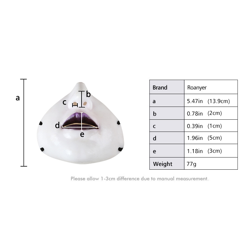 White Close-Mouth Silicone Half-Face Mask