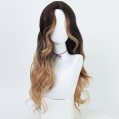 H Cup Silicone Breast Forms + Super Strong Hip Pants + Ombre blonde mix brown long wig