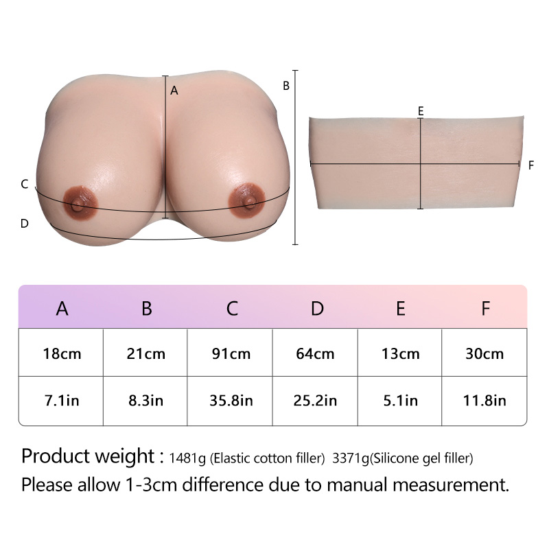 H Cup Tube Top Breast Forms