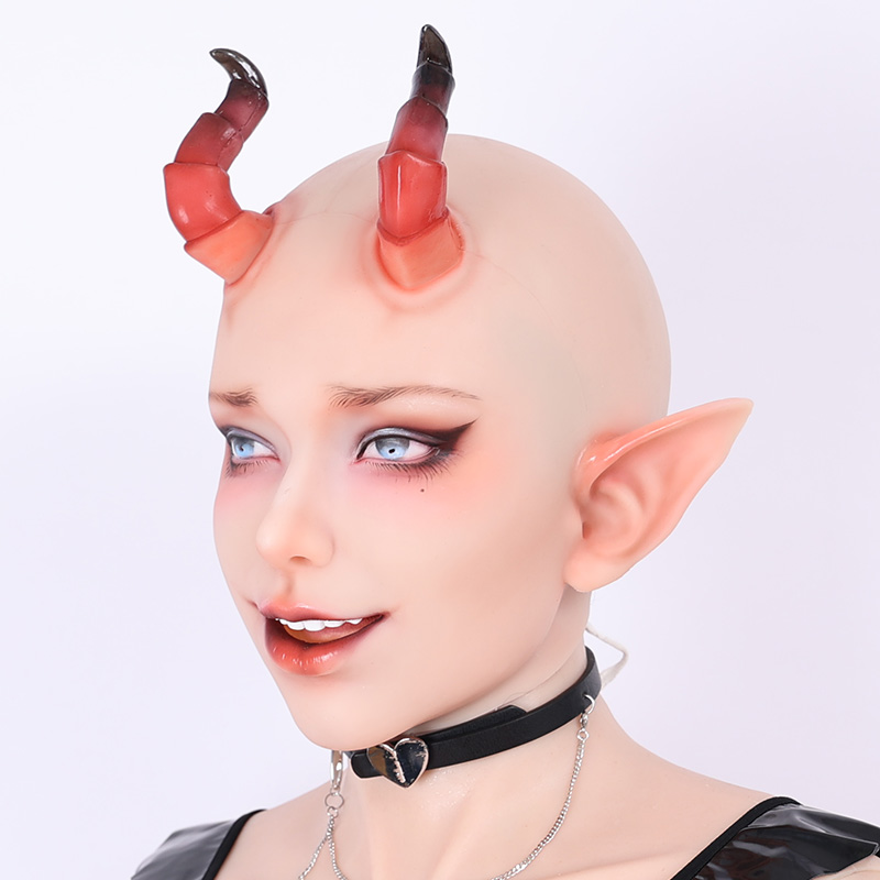 Lilith Succubus Silicone Mask with Lace-up Back