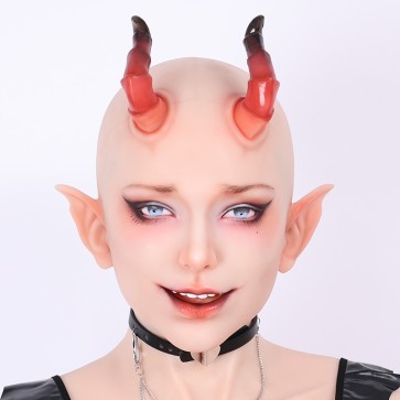 Lilith Succubus Silicone Mask with Lace-up Back