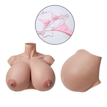 Sexy S Cup Breast Forms + Upgraded Silicone Pregnant Belly + High elastic Bikini - Pink